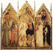 The Coronation of the Virgin with Four Angel Musicians,and SS.Francis and John the Baptist,ivo and Dominic